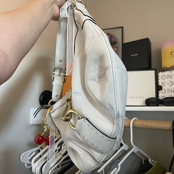 Y2K Style Coach Cream White Leather Hobo Hampton Bag - Picture 6 of 16